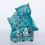 (ECH0042) Glazed Owl Candleholder